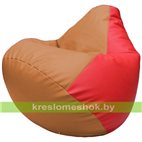 Бескаркасное кресло-мешок Груша Г2.3-2009 оранжевый, красный
