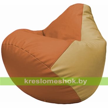 Бескаркасное кресло-мешок Груша Г2.3-2013 оранжевый, бежевый