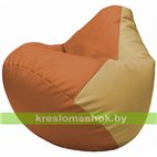 Бескаркасное кресло-мешок Груша Г2.3-2013 оранжевый, бежевый