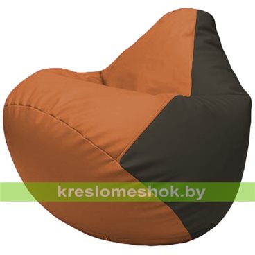 Бескаркасное кресло-мешок Груша Г2.3-2016 оранжевый, чёрный