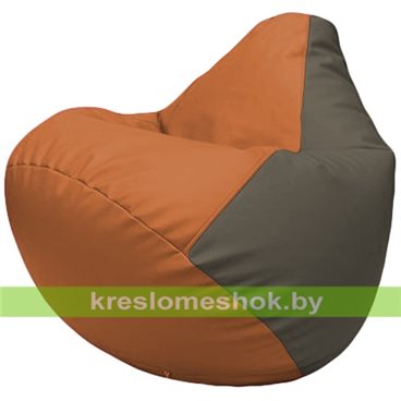 Бескаркасное кресло-мешок Груша Г2.3-2017 оранжевый, серый