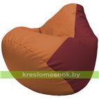 Бескаркасное кресло-мешок Груша Г2.3-2021 оранжевый, бордовый