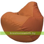 Бескаркасное кресло-мешок Груша Г2.3-2023 оранжевый, тёмно-оранжевый