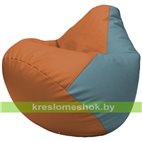 Бескаркасное кресло-мешок Груша Г2.3-2036 оранжевый, голубой
