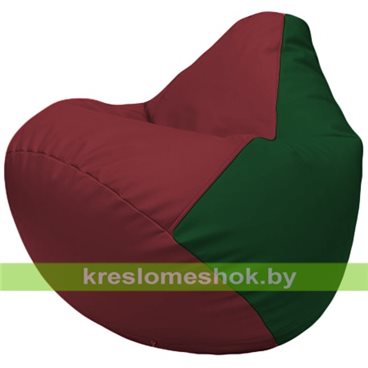 Бескаркасное кресло-мешок Груша Г2.3-2101 бордовый, зелёный