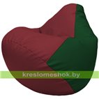 Бескаркасное кресло-мешок Груша Г2.3-2101 бордовый, зелёный