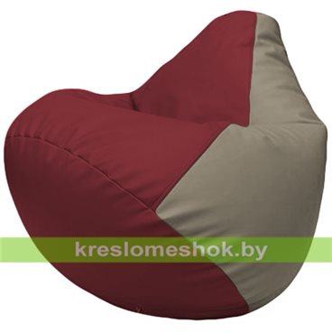 Бескаркасное кресло-мешок Груша Г2.3-2102 бордовый, светло-серый