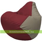 Бескаркасное кресло-мешок Груша Г2.3-2102 бордовый, светло-серый