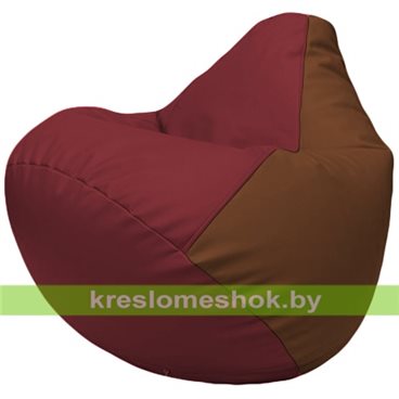 Бескаркасное кресло-мешок Груша Г2.3-2107 бордовый, коричневый