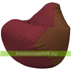 Бескаркасное кресло-мешок Груша Г2.3-2107 бордовый, коричневый