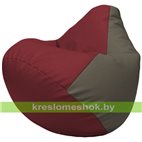 Бескаркасное кресло-мешок Груша Г2.3-2117 бордовый, серый