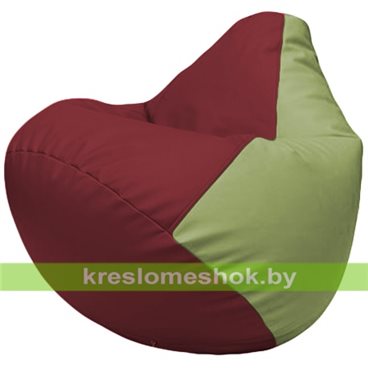 Бескаркасное кресло-мешок Груша Г2.3-2119 бордовый, оливковый