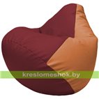 Бескаркасное кресло-мешок Груша Г2.3-2120 бордовый, оранжевый