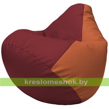Бескаркасное кресло-мешок Груша Г2.3-2123 бордовый, оранжевый