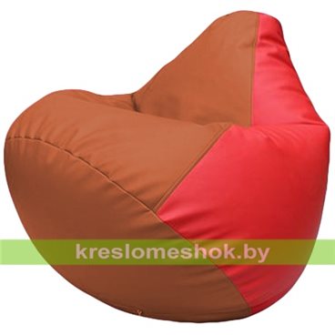 Бескаркасное кресло-мешок Груша Г2.3-2309 оранжевый, красный