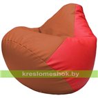 Бескаркасное кресло-мешок Груша Г2.3-2309 оранжевый, красный