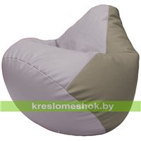 Бескаркасное кресло-мешок Груша Г2.3-2502 сиреневый, светло-серый