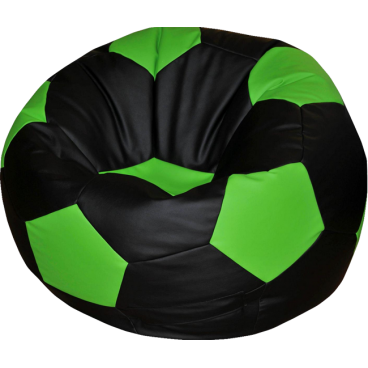 Кресло-мешок Мяч (чёрный с салатовыми вставками)