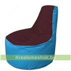 Кресло мешок Трон Т1.1-0113(бордовый-голубой)