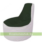 Кресло мешок Трон Т1.1-0925(тем.зелёный-белый)