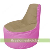 Кресло мешок Трон Т1.1-2103(тем.бежевый-розовый)