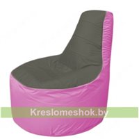 Кресло мешок Трон Т1.1-2303(тем.серый-розовый)