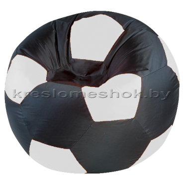 Кресло мешок Мяч Блэк (основа чёрная, вставка белая)