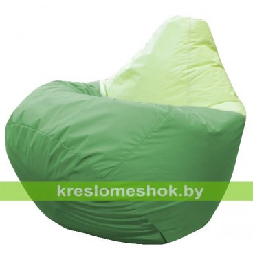 Кресло мешок Груша Рио (основа зелёная, вставка салатовая)