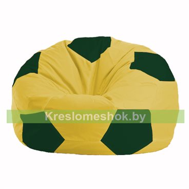 Кресло мешок Мяч М1.1-452 (основа жёлтая, вставка зелёная тёмная)