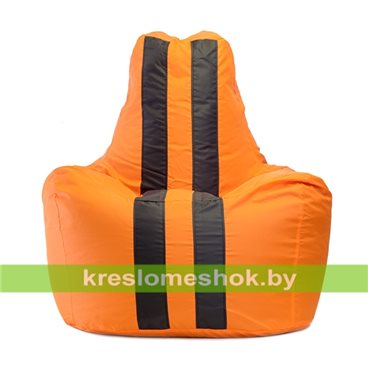 Кресло мешок Спортинг Оранж Блэк (основа оранжевая, вставка чёрная)