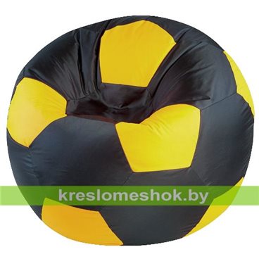Кресло мешок Мяч М1.1-12 (основа чёрная, вставка жёлтая)