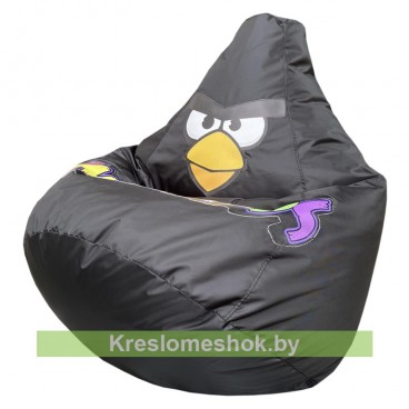 Кресло мешок Груша Птичка  Г2.1-048 (черный)