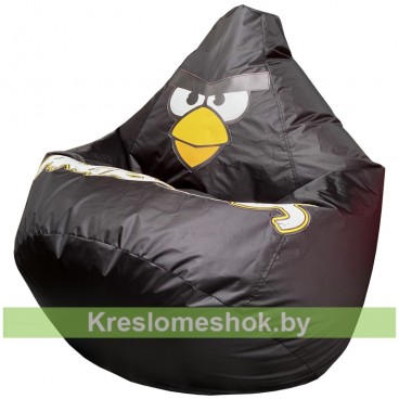 Кресло мешок Груша Птичка Г2.1-048 (черный)