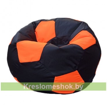 Кресло мешок Мяч М1.7-01 (чёрный с оранжевыми вставками) 