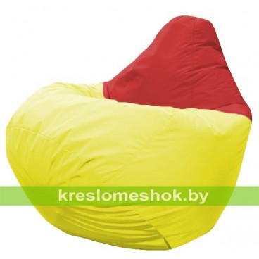 Кресло мешок Груша Дали (основа жёлтая, вставка красная)