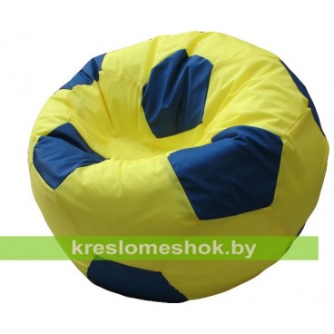 Кресло мешок Мяч (основа жёлтая, вставка синяя)