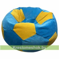 Кресло мешок Мяч М1.2-03 (голубой с жёлтыми вставками)