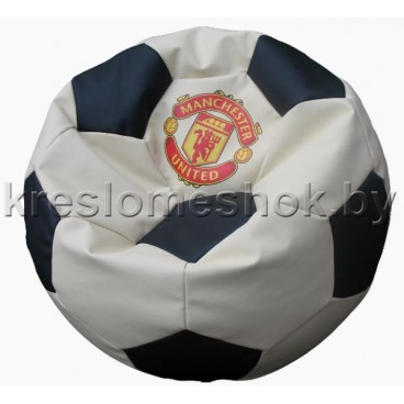 Кресло-мешок Мяч (белый с чёрными вставками) Манчестер